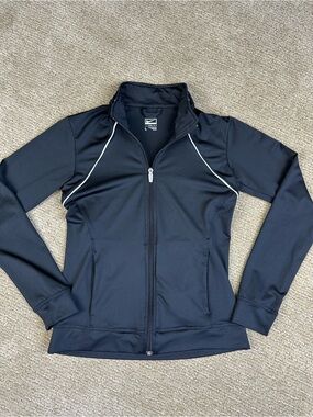 Nike Women’s Black Zip-Up Track Jacket Workout Active Athletic Gym Running S/M